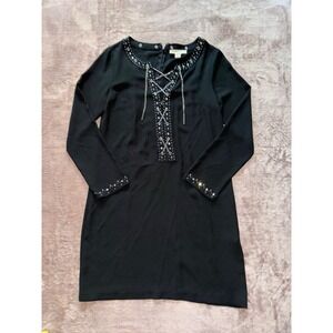 Michael Kors Women's Pullover Black Dress with Chain Size‎ M